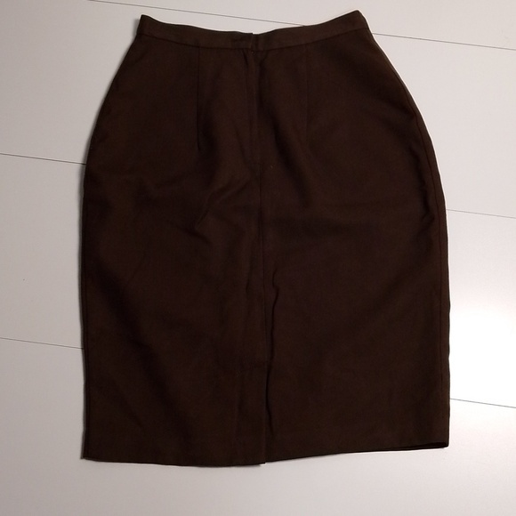 Vintage Mark Edwards brown pencil skirt 8 lined made in canada - Picture 3 of 6